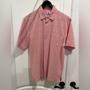 Tommy Bahama Pink Palm Tree Patterned Casual Shirt